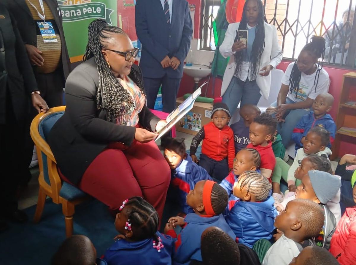  Minister of Basic Education Siviwe Gwarube at Thuso Imdaad ECD Center in Bloemfontein. Picture: Lerato  Mutlanyane 
